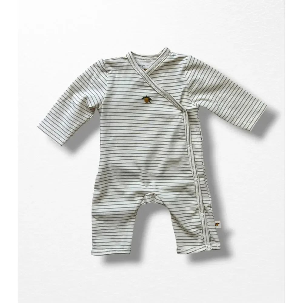 NWT Konges Sløjd Preemie Organic Coverall in Tea Stripe